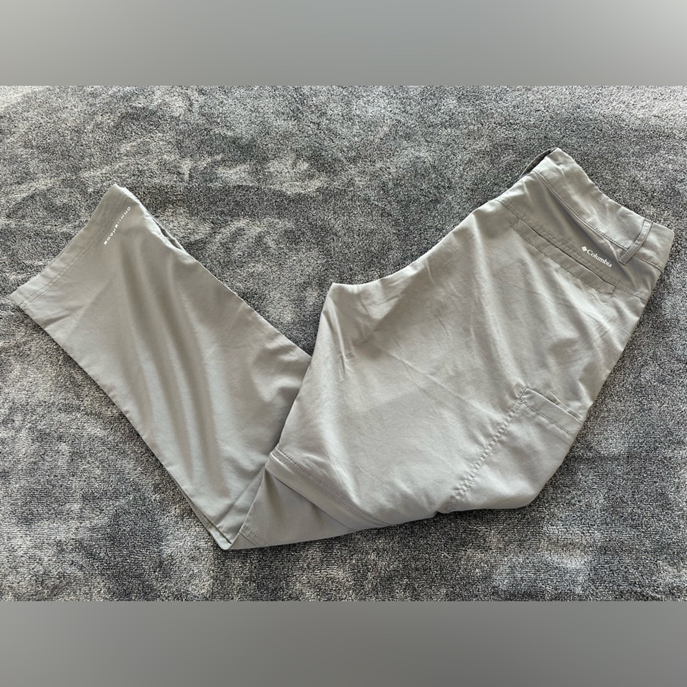 Columbia Women's Gray Convertible Hiking Cargo Pants, Omni-Shade, Size 14